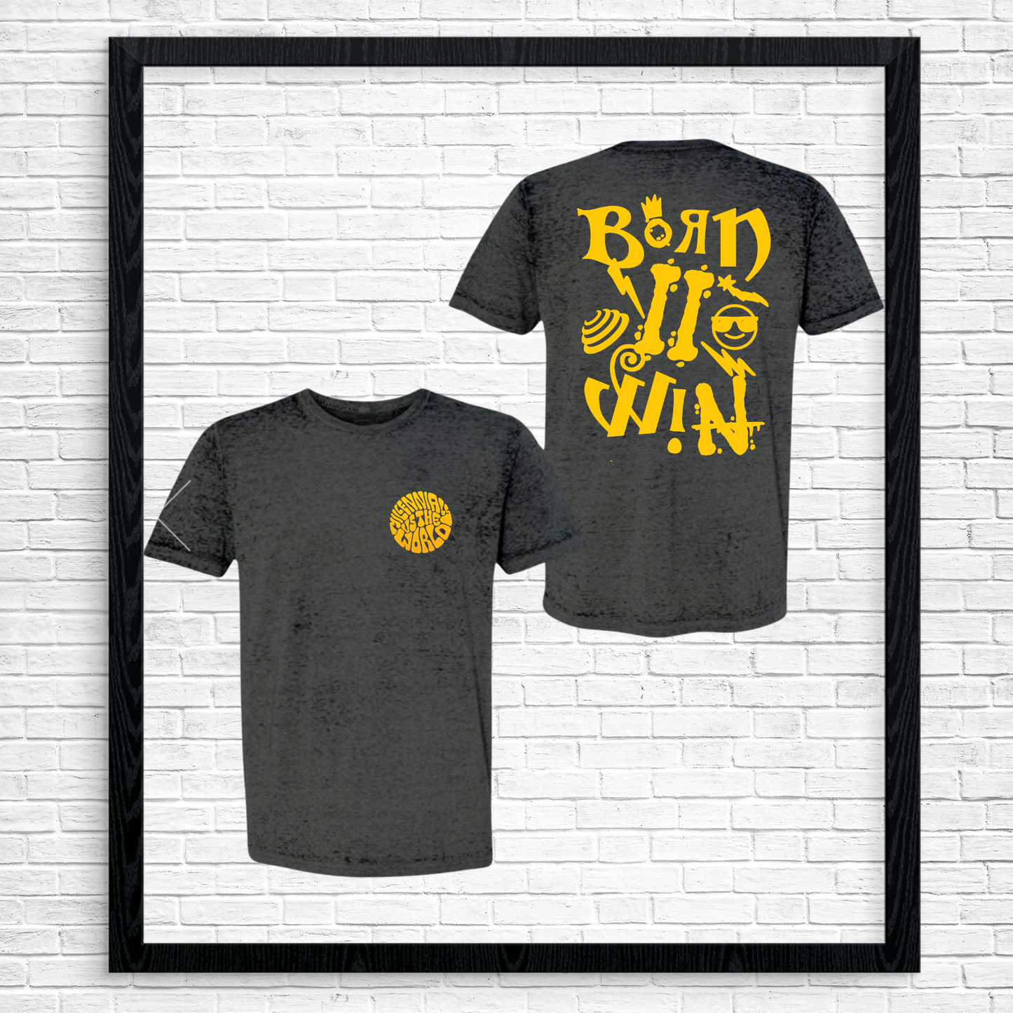 Black w/Yellow Acid Wash Oversized Tee