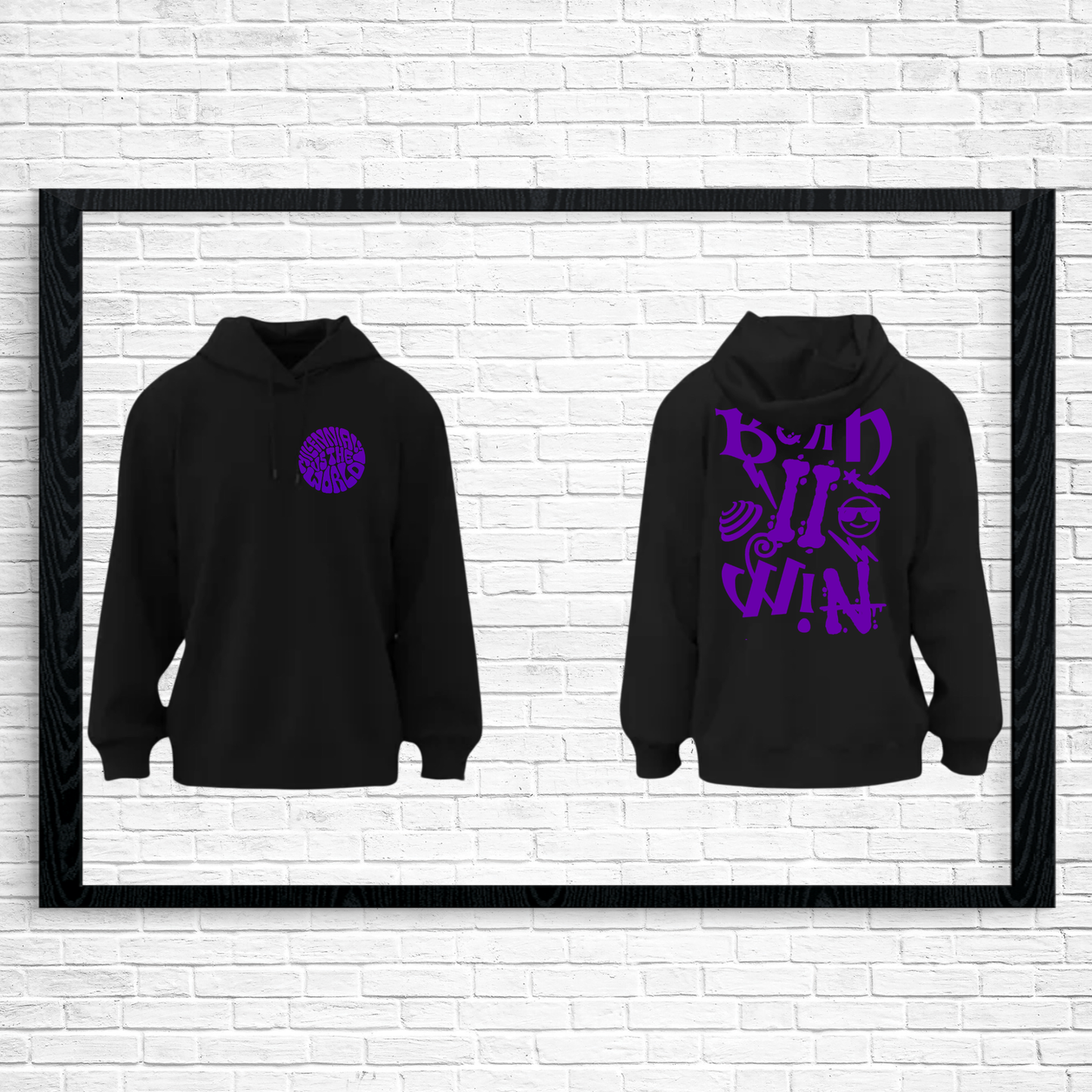 Black Hoodie w/Purple