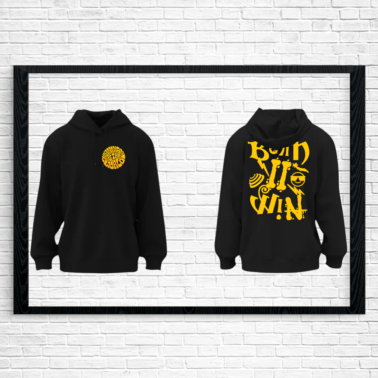 Black Hoodie w/Yellow