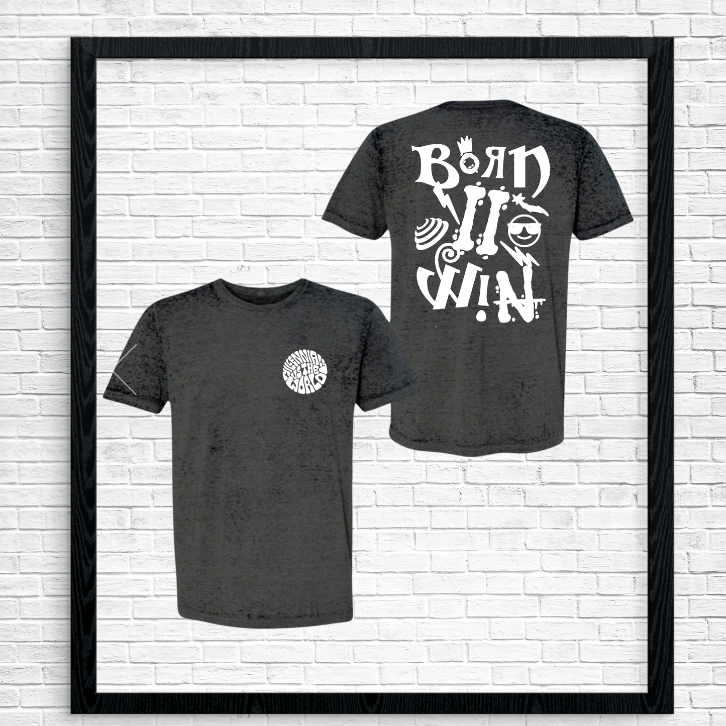 Black w/White Acid Wash Oversized Tee