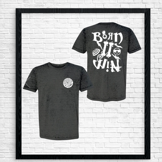 Black w/White Acid Wash Oversized Tee