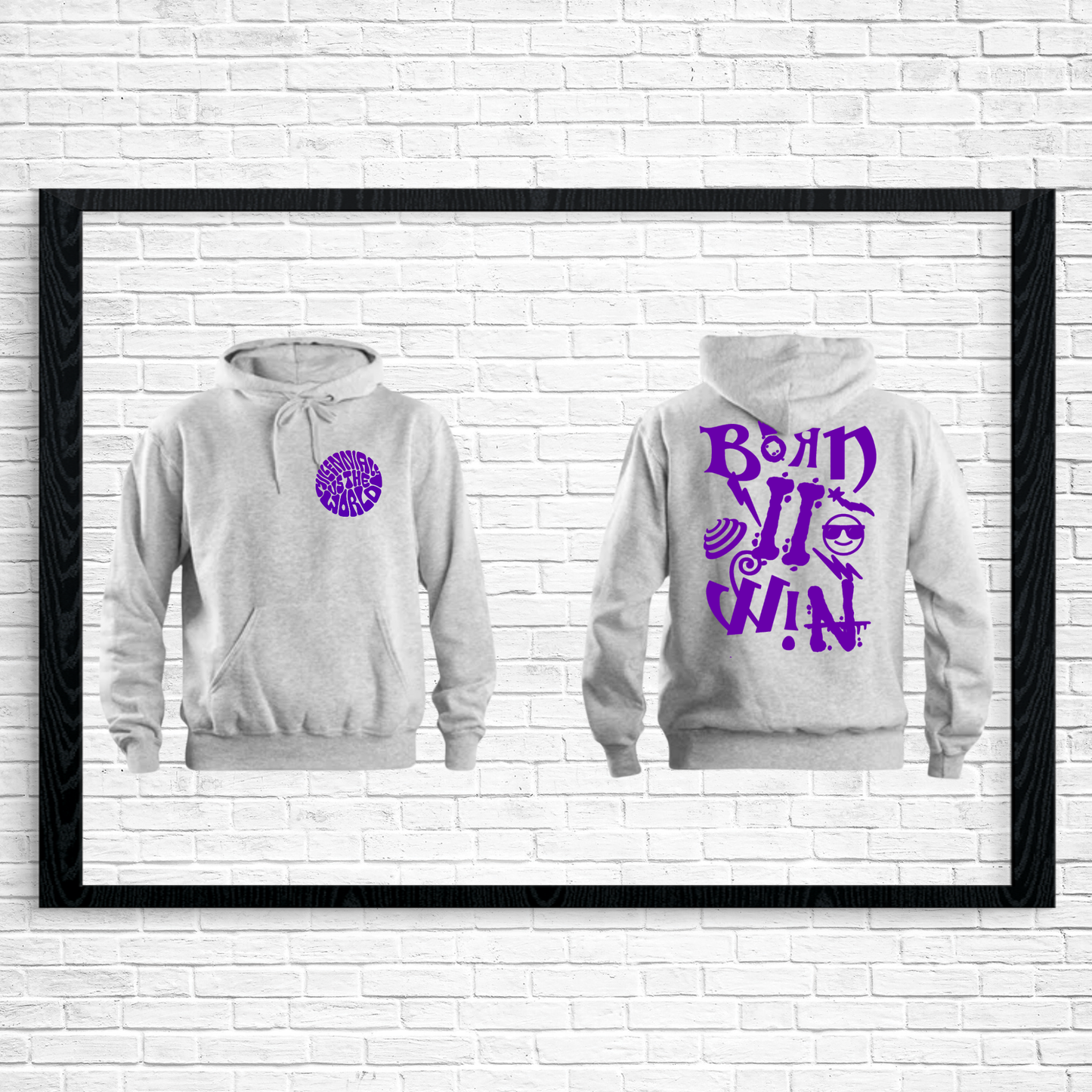 Grey Hoodie w/Purple