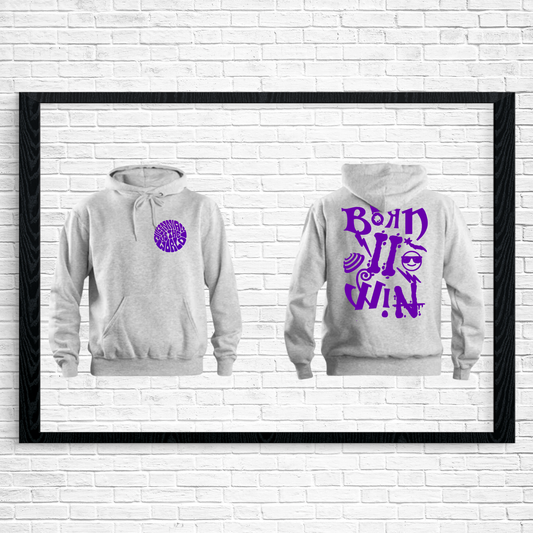 Grey Hoodie w/Purple